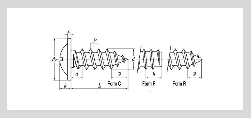 slotted pan head self tapping screws details